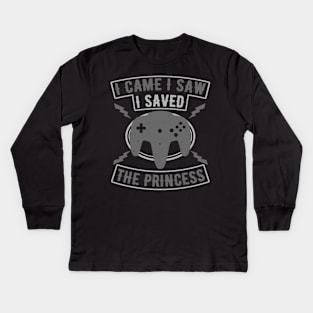 I came I saw I saved the Princess Kids Long Sleeve T-Shirt